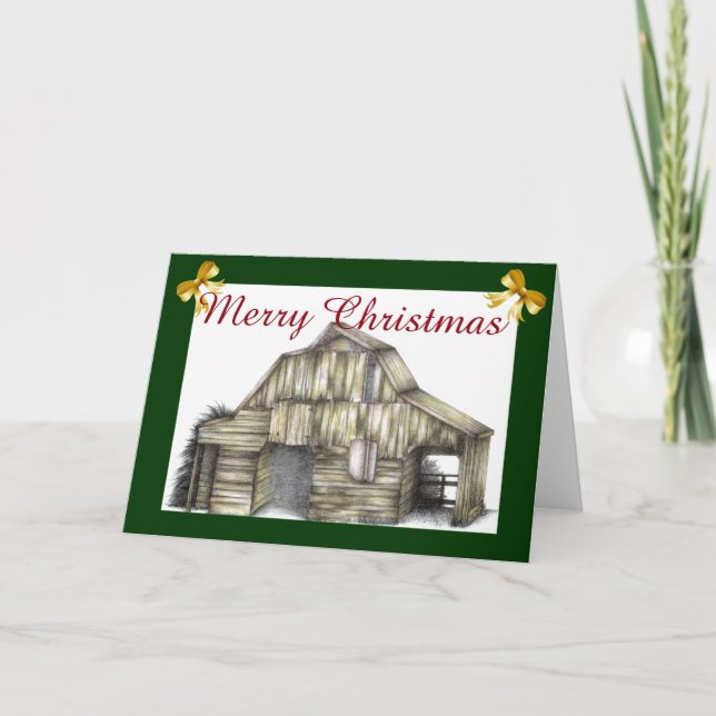 Cartão de Saudação de Natal do Country Barn (Frente)