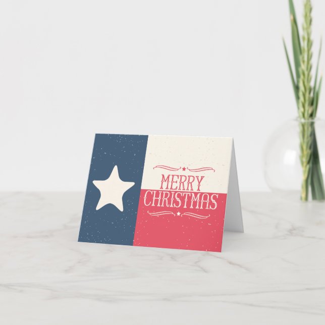 Cartão de Saudação de Natal do Texas Flag (Frente)