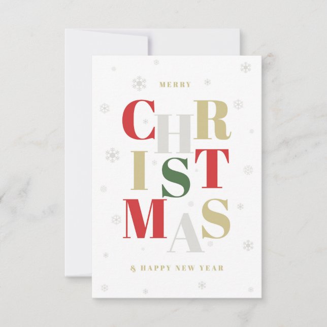 Cartão de saudação de Natal estilizado pelo glamou (Frente)