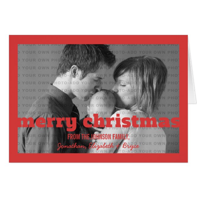 Cartão de Saudação de Natal Feliz (Frente Horizontal)