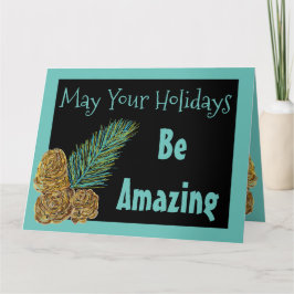 Cartão de Saudação de Natal Moderno, Preto e Teto