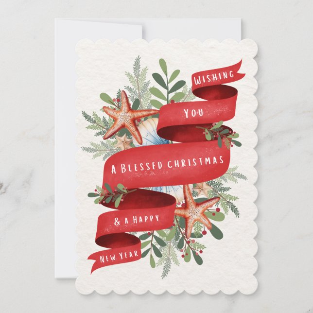 Cartão de Saudação de Natal Náutico (Frente)