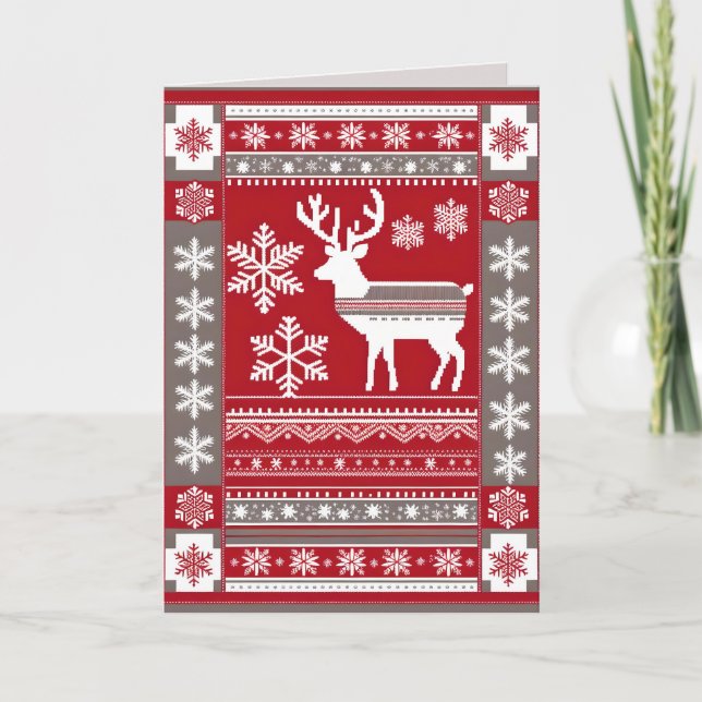 cartão de saudação de natal nórdico (Frente)