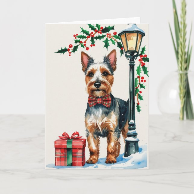 Cartão de Saudação de Natal para Cachorro Escocês (Frente)