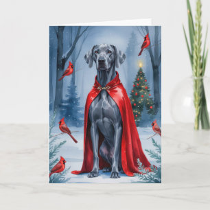 Cartão de Saudação de Natal para Cachorros do Weim