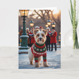 Cartão de Saudação de Natal para Cão de Lakeland T