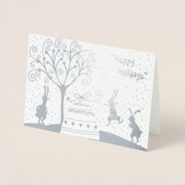 Cartão de Saudação de Natal para Feriados Silver F