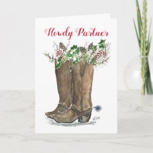 Cartão de Saudação de Natal para Parceiro Howdy