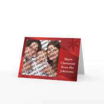 Cartão de Saudação de Natal para Retrato da Famíli