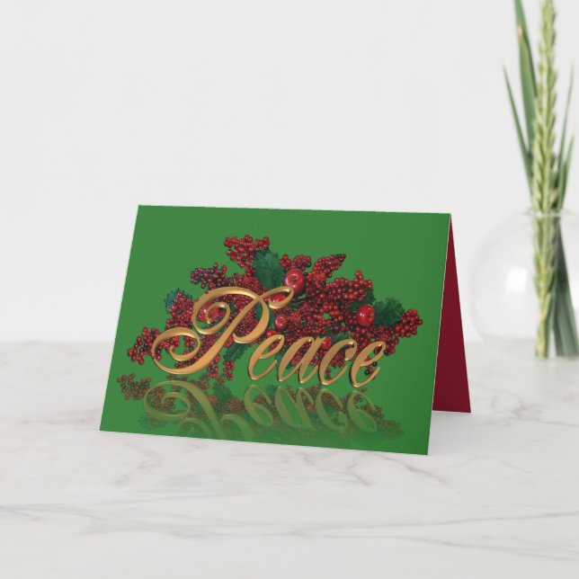 Cartão de saudação de Natal PEACE (Frente)