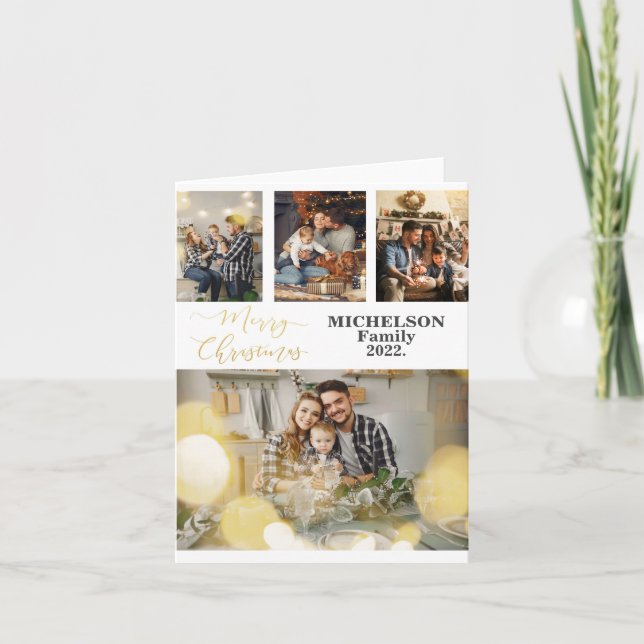 Cartão de Saudação de Natal Personalizado para Fot (Frente)