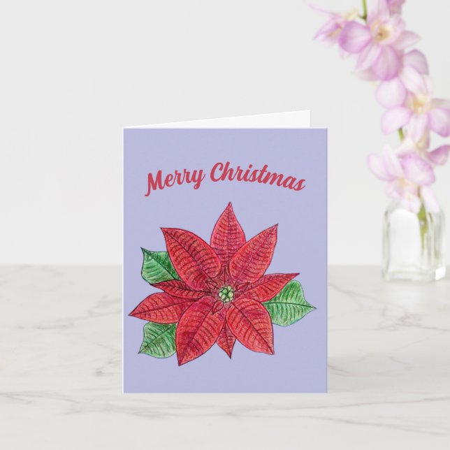 Cartão de Saudação de Natal Poinsettia - Lavanda (Orquídea)