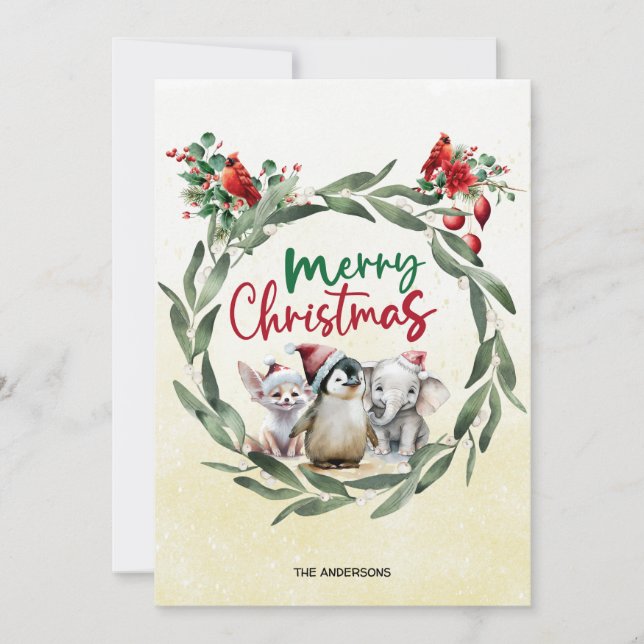 Cartão de saudação de natal rústico personalizado (Frente)