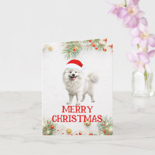 Cartão de saudação de Natal Samoyed Personalizável