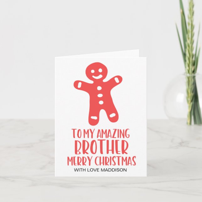 Cartão de Saudação de Natal Vermelho e Branco para (Frente)