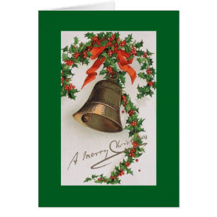 Cartão de Saudação de Natal Vitoriano Bell