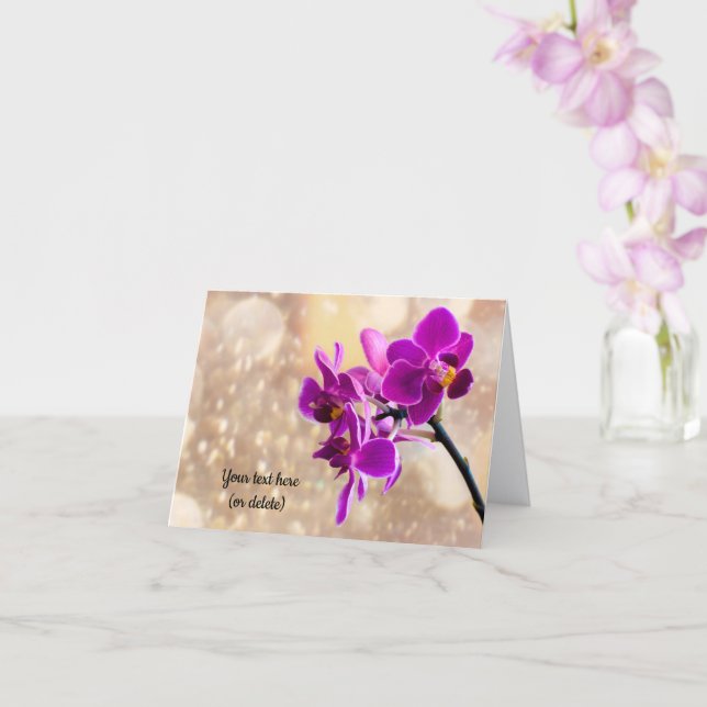 Cartão de saudação de orquídea roxa (Orquídea)