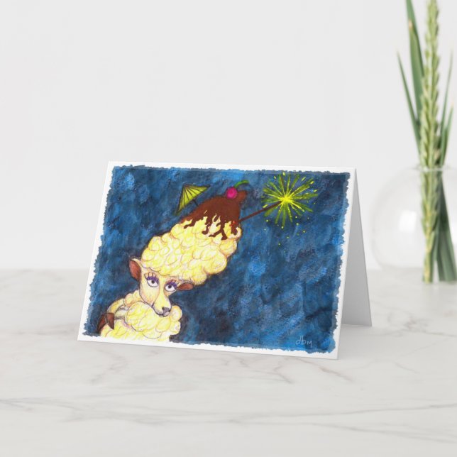 Cartão de saudação de Ovelhas Sorvetes (Frente)