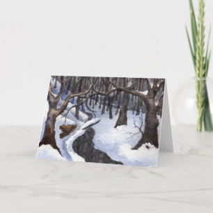 Cartão de Saudação de Paisagem de Neve