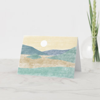 Cartão de Saudação de Paisagem de Pastel Desenhado