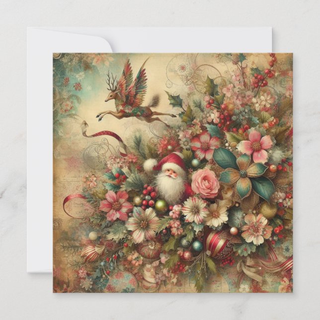Cartão de Saudação de Papais noeis Clássicos de Na (Frente)