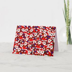 cartão de saudação de papais noeis felizes