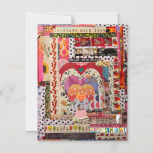 Cartão de Saudação de Papel de Coração Whimsical