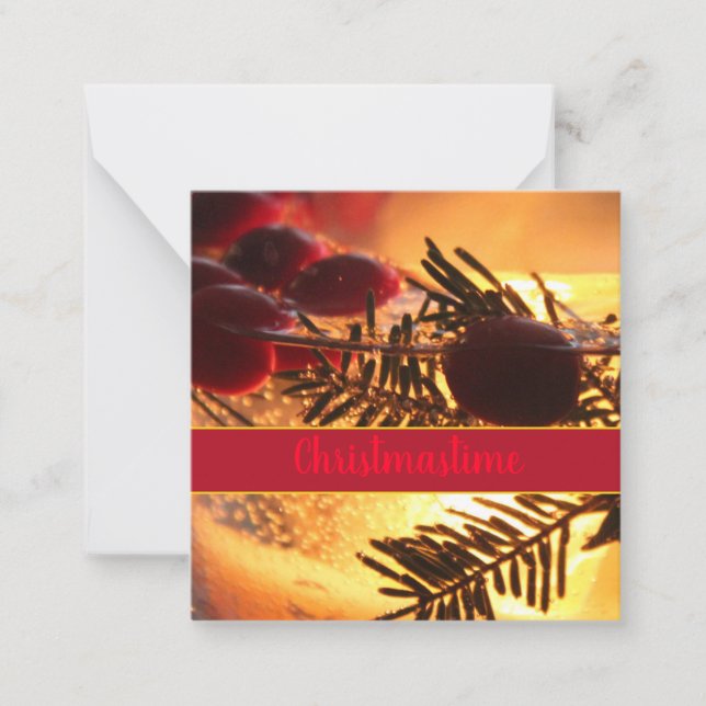 Cartão de Saudação de Papel Super Mini de Natal (Frente)