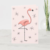 Cartão de saudação de Parabéns Rosa Flamingo