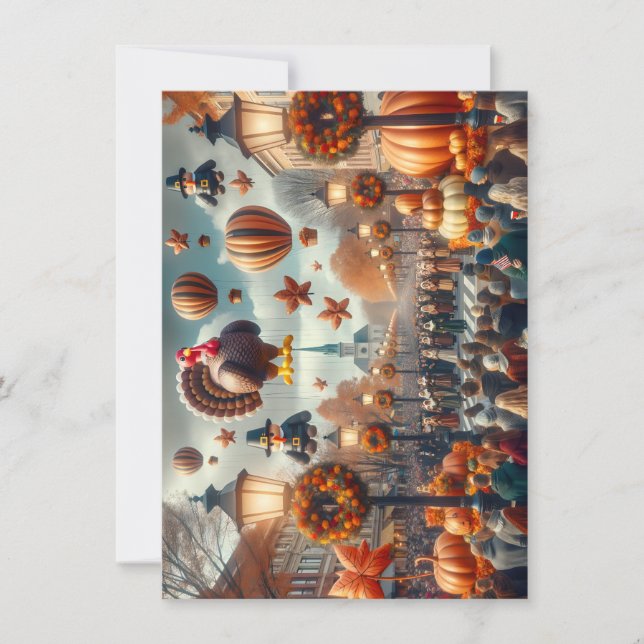 Cartão de Saudação de Parada de Ação de Graças (Frente)