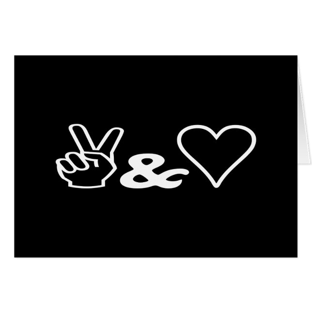 Cartão de Saudação de Paz e Amor (Frente Horizontal)