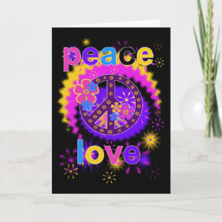 Cartão de Saudação de Paz e Amor