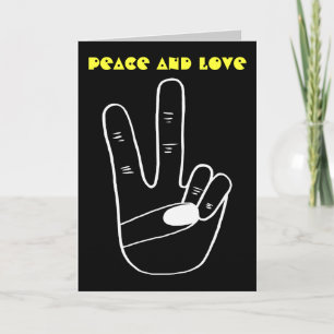 Cartão de Saudação de Paz e Amor (logótipo amarelo