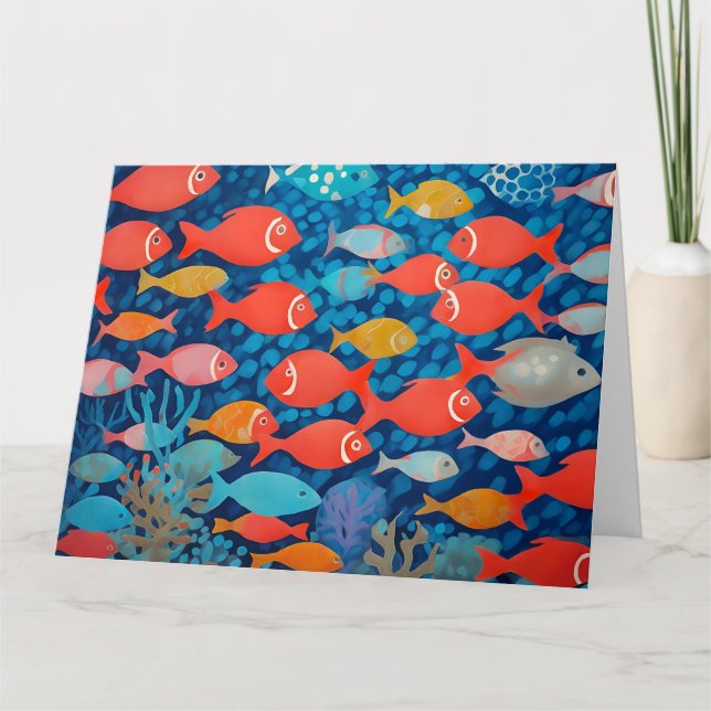 Cartão de Saudação de Peixe Grande Dobrado (Frente)