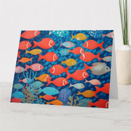 Cartão de Saudação de Peixe Grande Dobrado