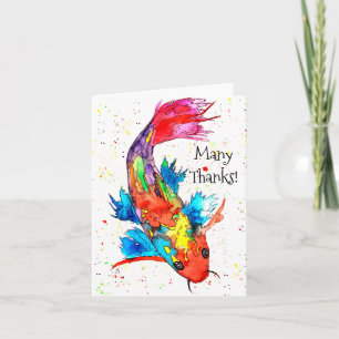 Cartão de Saudação de Peixe Koi Bonito e Colori