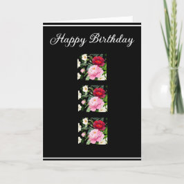 Cartão de Saudação de Pêonias Vermelhas e Rosa Ele