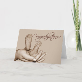 Cartão de Saudação de Pés-Bebês