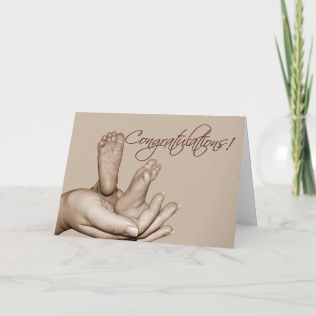 Cartão de Saudação de Pés-Bebês (Frente)