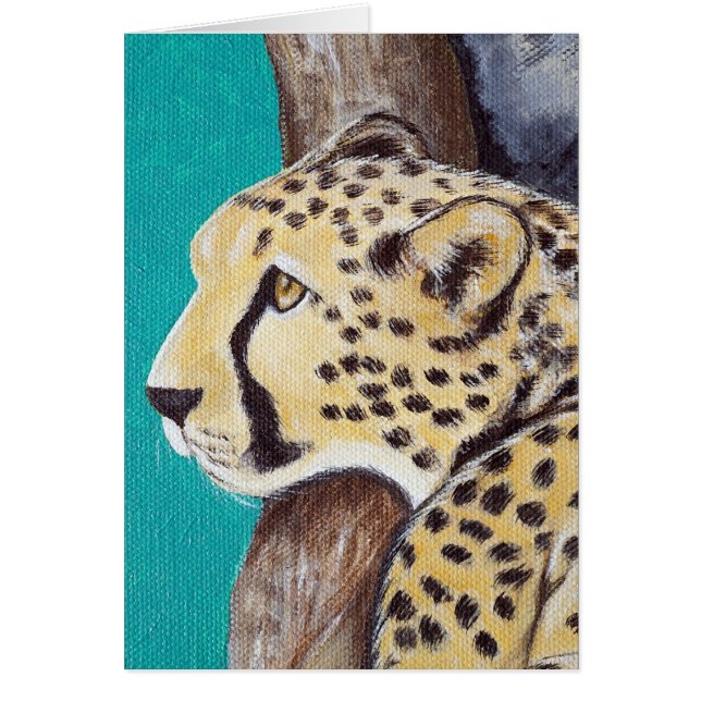 Cartão de Saudação de Pintura Cheetah (Frente)
