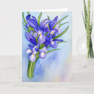 Cartão de saudação de pintura com "Buquê Iris"