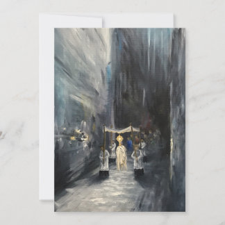 Cartão de Saudação de Pintura de Procissão Eucarís