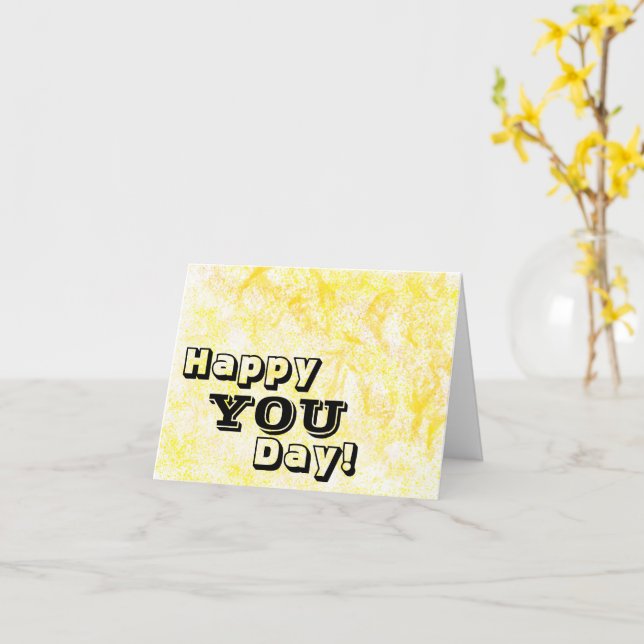 Cartão de saudação de pintura em forma de lâmina a (Flor Amarela)