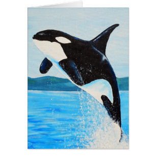Cartão de Saudação de Pintura Orca