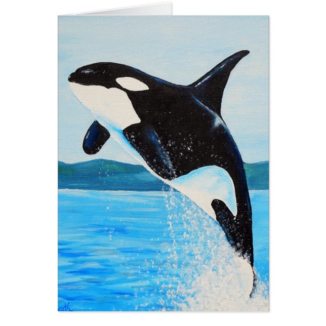 Cartão de Saudação de Pintura Orca (Frente)