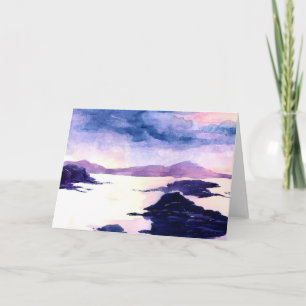 Cartão de saudação de pintura por aquarela escoces