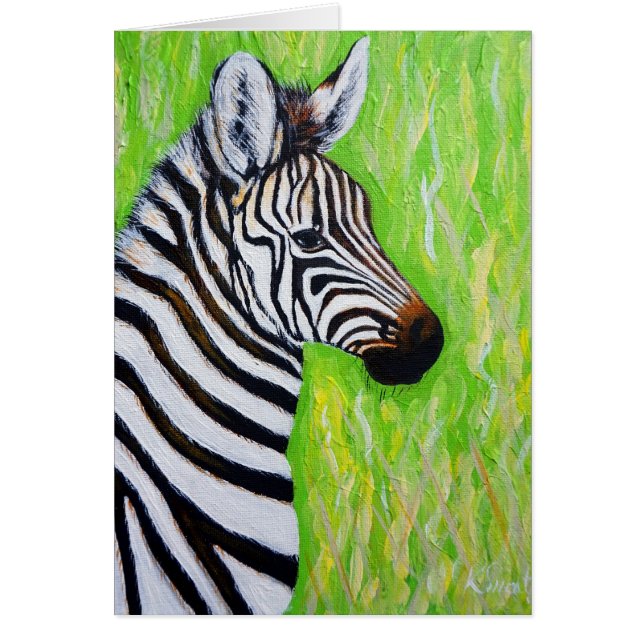 Cartão de Saudação de Pintura Zebra (Frente)