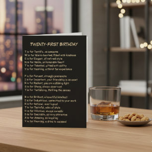 Cartão de Saudação de Poema aniversário de 21 anos