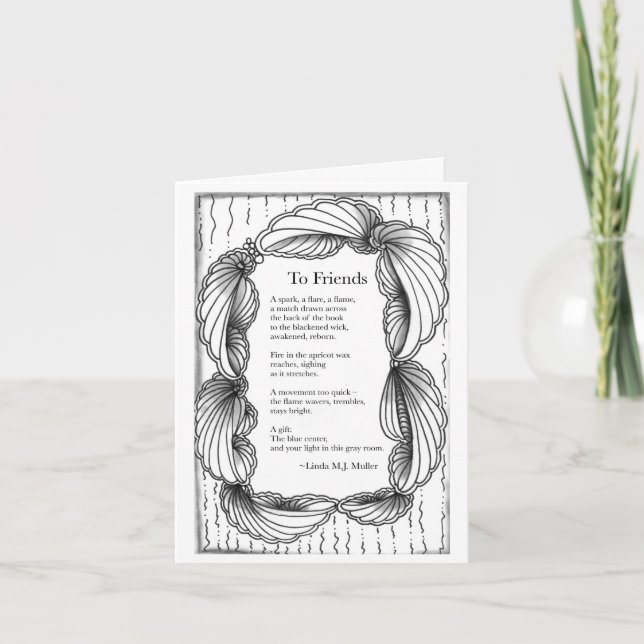 Cartão de saudação de poema para Amigos (Frente)