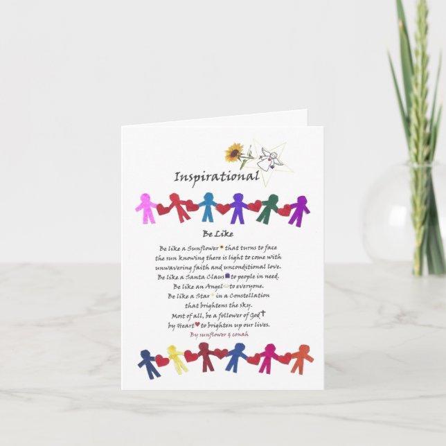 Cartão de Saudação de Poema Significativo Inspirac (Frente)